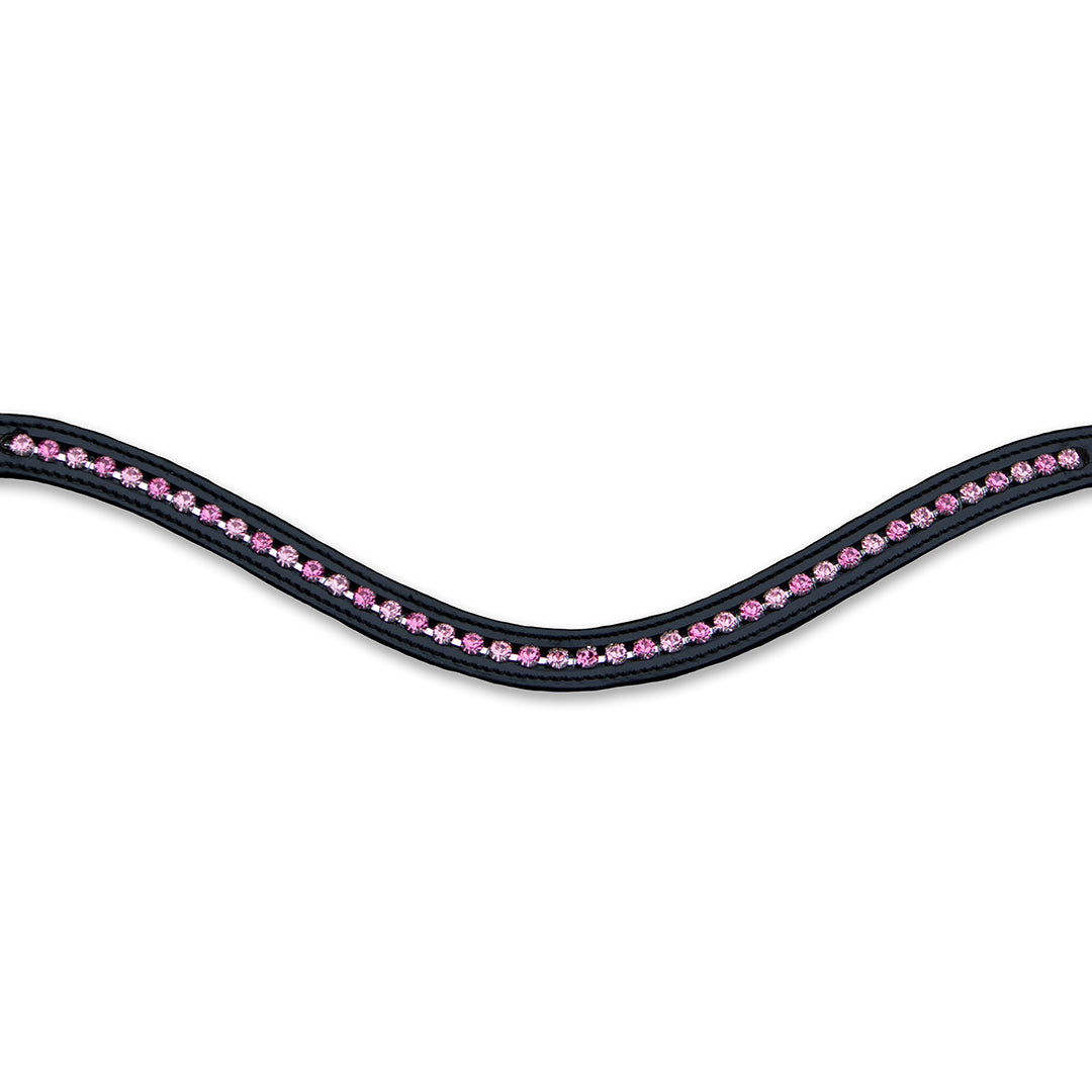 Pink Equine Metal Wave Diamante Browbands