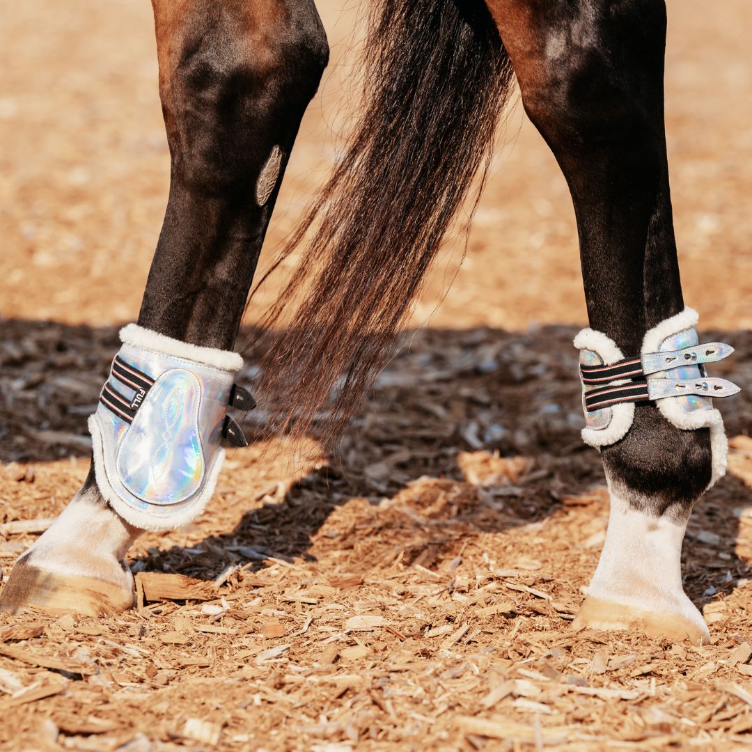 Holographic Open Front Boots